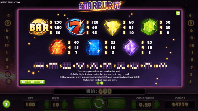 Игровой интерфейс Starburst 8