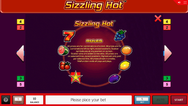 Бонусная игра Sizzling Hot 18