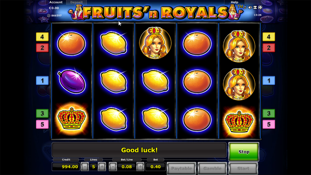 Характеристики слота Fruits And Royals 2